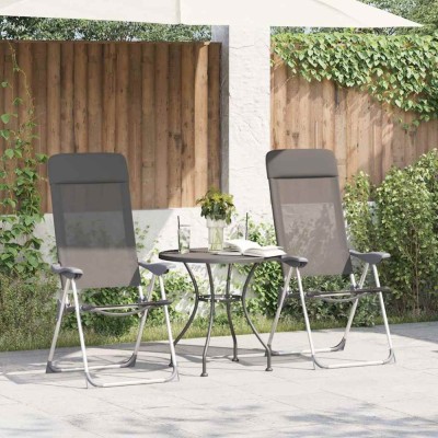 vidaXL Scaune de camping pliante, 4 buc., gri, aluminiu 44307 foto