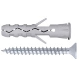 Diblu universal din nylon, Friulsider TUVT, 8 x 40 mm, cu surub, 5 x 50 mm, cap inecat, set 10 bucati