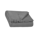Patura decorativa, 170x130 cm, Textura moale, Gri, ATU-082663, Oem