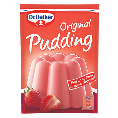 Praf de Budinca cu Gust de Capsuni Dr. Oetker, 40 g, Praf pentru Budinca, Mix pentru Budinca, Mix de Budinca, Budinca Instant, Budinca de Capsuni, Ame foto