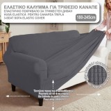Husa Elastica pentru Canapea cu Trei Locuri Gri