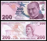 TURCIA █ bancnota █ 200 Lira █ 2009 █ P-227g █ Seria H █ UNC █ necirculata