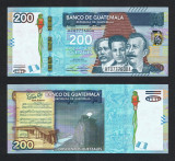 GUATEMALA █ bancnota █ 200 Quetzales █ 2020 █ P-127 █ UNC █ necirculata