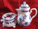 CEAINIC CAFETIERA PORTELAN OSCAR SCHALLER BAVARIA MODEL BLUE ONION