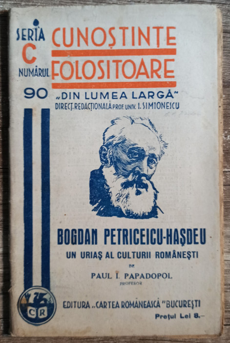 Bogdan Petriceicu-Hasdeu - Paul I. Papadopol// 1939