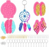 Set matrite si accesorii pentru rasina epoxidica, silicon/metal, multicolor, 164 piese
