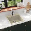 VidaXL Chiuvetă de bucătărie din granit, bej, un bazin 144856