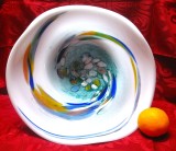 FRUCTIERA MARE CU PICIOR - CENTRU DE MASA DIN STICLA STIL MURANO 38 CM