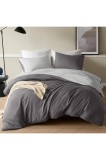 Set de lenjerie de pat Degrees of Comfort 135x200 4 piese gri &icirc;nchis, husă de pufă netedă cu fermoar - periat