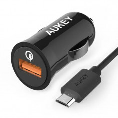 Incarcator auto Smart usb Aukey CC T5 Negru QC 2.0