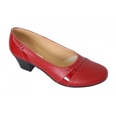 Pantofi dama comozi si eleganti din piele naturala Rosu - MVS72R foto