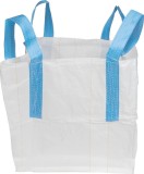 Sac Big Bag din PP 70x70x70 cm, cu 4 manere, alb, sarcina maxima 800 kg