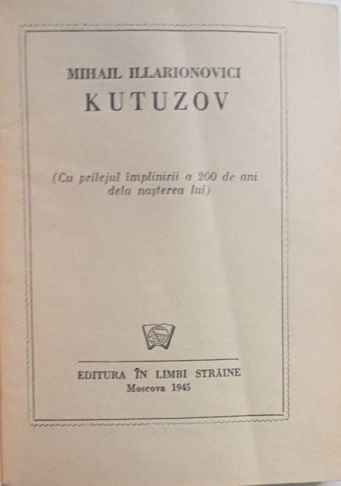 Scurta biografie Kutuzov