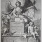 GRAVURA PE METAL , FRONTISPICIUL UNE CARTI de JEAN LE CLERC , APARUTE IN OLANDA , VOLUMUL III , GRAVURA de A. BLOOTELING , SECOLUL XVIII