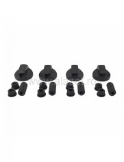 Set 4 butoane universale cuptor &amp; aragaz negre + adaptoare