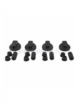 Set 4 butoane universale cuptor &amp;amp; aragaz negre + adaptoare foto