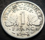 Cumpara ieftin Moneda istorica 1 FRANC - FRANTA, anul 1943 * cod 3931, Europa