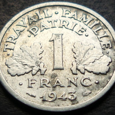 Moneda istorica 1 FRANC - FRANTA, anul 1943 * cod 3931