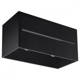 Lustră De Tavan Lobo Negru Din Aluminiu Cu 2 Becuri Dreptunghiulare Moderne De Interior