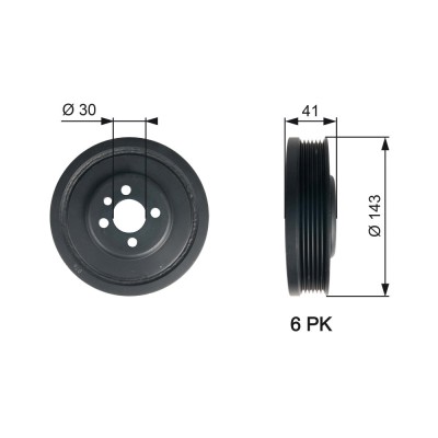 GATES TVD1001 DriveAlign&amp;reg; Fulie curea, arbore cotit foto