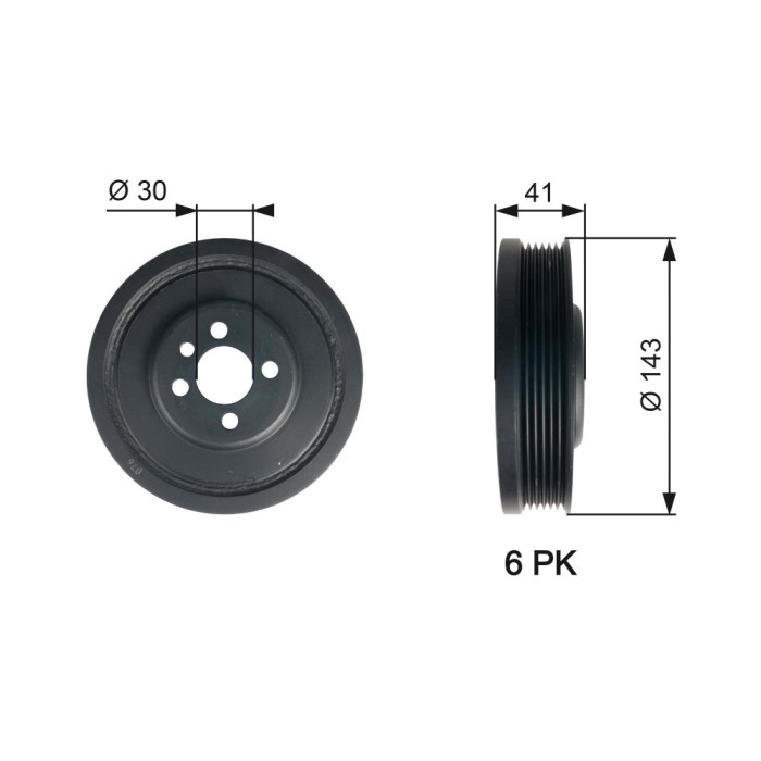 GATES TVD1001 DriveAlign&reg; Fulie curea, arbore cotit