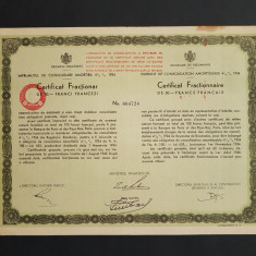 Imprumutul de consolidare din 1934 , certificat 50 franci , titlu , actiuni