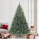 vidaXL Brad de Crăciun artificial cu 300 LED Verde 240 cm PE și PVC 3397880