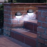 Lampa solara LED - neagra, lumina alb rece - 11 x 11 x 4 cm