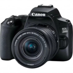 Camera foto CANON DSLR EOS 250D + 18-55 IS STM kit Black 24.1MP Dual Pixel CMOS LCD 3&amp;amp;quot; rabatabil DIGIC 8 ISO Auto (100-25600) filmare 4K 25 fps F foto