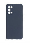 Husa din silicon compatibila cu Oppo Reno 5 5G, silk touch, interior din catifea, Albastru inchis