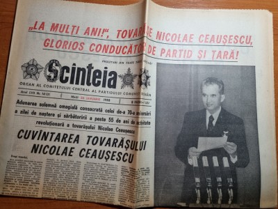 scanteia 26 ianuarie 1988 - ziua de nastere a lui ceausescu foto