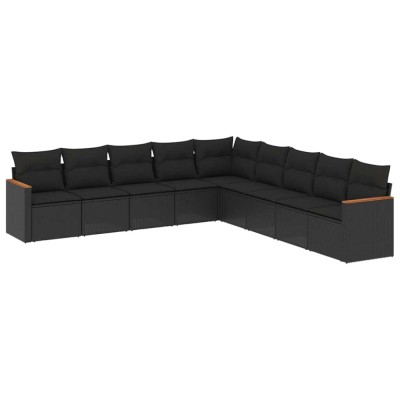 Patio Sofa Set 9-Locuri Black foto