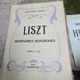 Liszt, rahapsodies hongroise, piano a 4 MS partitura