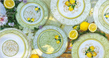 Serviciu de masa 18 piese Limoni, Brandani, portelan New Bone China