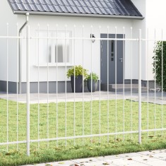 vidaXL Gard de Grădină Alb 6.8 x 1.5 m Oțel vopsit &icirc;n pulbere 3334082