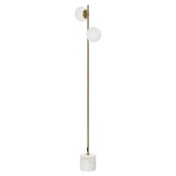 HOMCOM Lampa de Podea cu 2 Abajururi, Structură Metalică și Comutator cu Pedală, Dimensiuni 35x35x165 cm, Aurie, Design Modern | Aosom Rom&acirc;nia