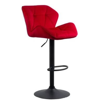 Scaun de bar din catifea ABS 149 rosu foto