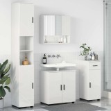 vidaXL Set de mobilier pentru baie cu sertar 4 pcs Alb foarte lucios