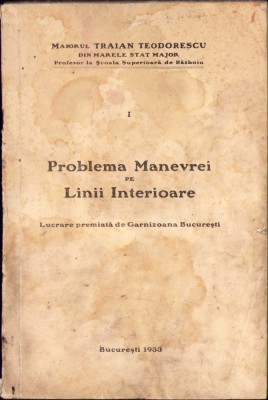 HST C839 Problema manevrei pe linii interioare 1933 Teodorescu foto