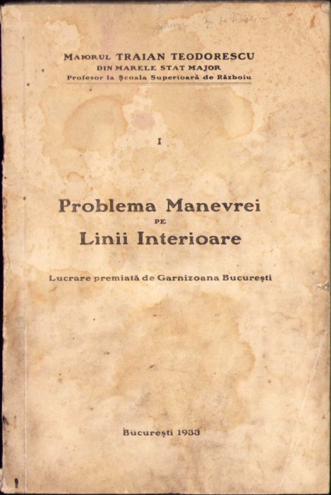 HST C839 Problema manevrei pe linii interioare 1933 Teodorescu
