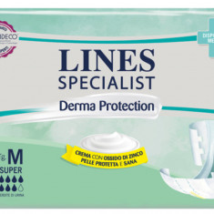 Scutece pentru adulti Lines Specialist Derma Protection Super, 7 picaturi, marimea M, 30 bucati, unisex