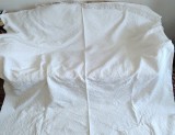 Covertura Vintage din bumbac cu model floral in relief