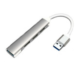Hub multi USB din aluminiu, cu 4 porturi USB 3.0