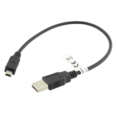 Cablu USB A tata, USB B mini tata, USB 2.0, lungime 0.3m, negru, Goobay, 93229, T145577 foto