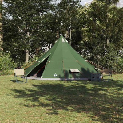Cort de Familie Tipi Verde pentru 12 Persoane, Impermeabil foto