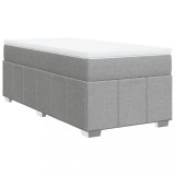 Cumpara ieftin Pat continental cu saltea, gri deschis, 80x200 cm, textil