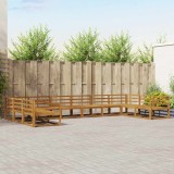 vidaXL Set de canapele de exterior 10 pcs natural Lemn Solid de Acacia 3368252