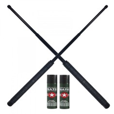 Set autoaparare IdeallStore&reg;, format din doua bastoane telescopice 50 cm si doua sprayurijet 60 ml