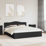 Cumpara ieftin Cadru de pat cu sertar Negru 200 x 200 cm Lemn Ingineresc