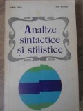 Analize Sintactice si Stilistice - Sorin Stati, Gh. Bulgar, 1970, Editura Didactica si Pedagogica, Romana